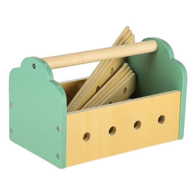 Banc de lucru cu unelte și bormașină de jucărie cu sunete - Atelier de bricolaj pentru copii, din lemn, 86 cm